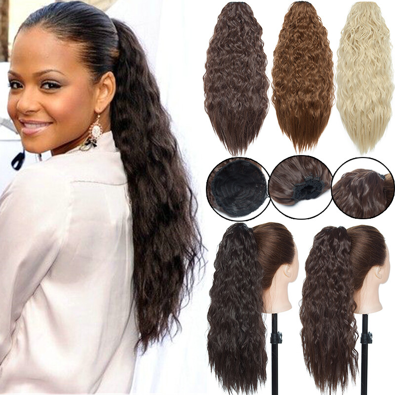 140g Thick Afro Kinky Curly Ponytail Puff Drawstring Clip In Hair