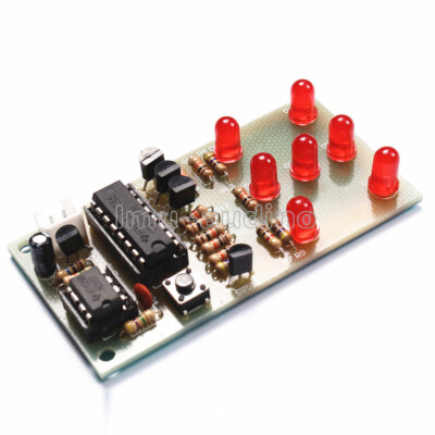 Electronic Dice NE555 CD4017 DIY 5mm Red LED Kit 4.5-5V ICSK057A Electronic Fun