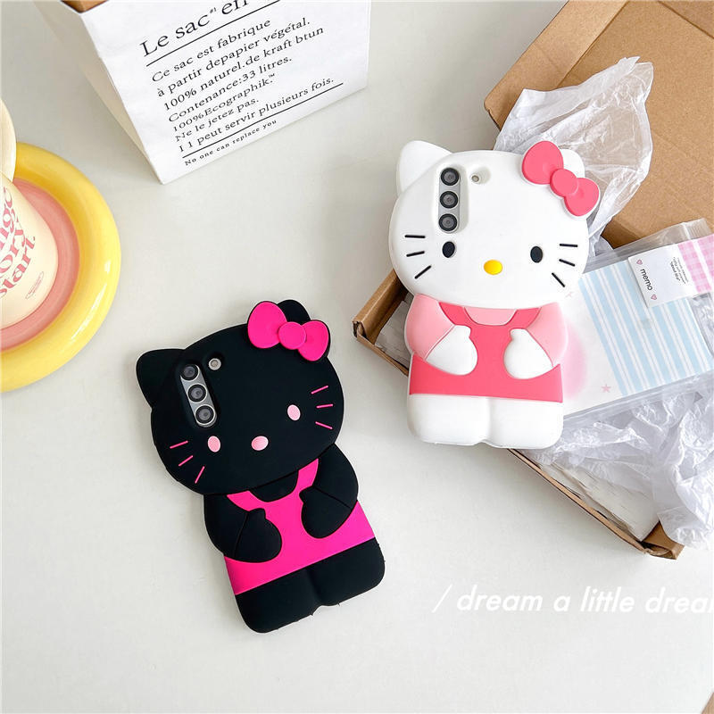 3D Cute Cat Monster Cartoon Soft Case Cover For Samsung Galaxy S24 S23 S22 S21