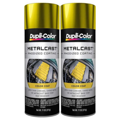 Duplicolor Paint MC202 (2-Pack), Metalcast Paint, Yellow Anodized, 11 oz Aerosol