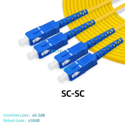 LC to LC SC FC ST UPC Duplex SM OS2 Fiber Optic Patch Cord 20m 25m 30m 50m 100m