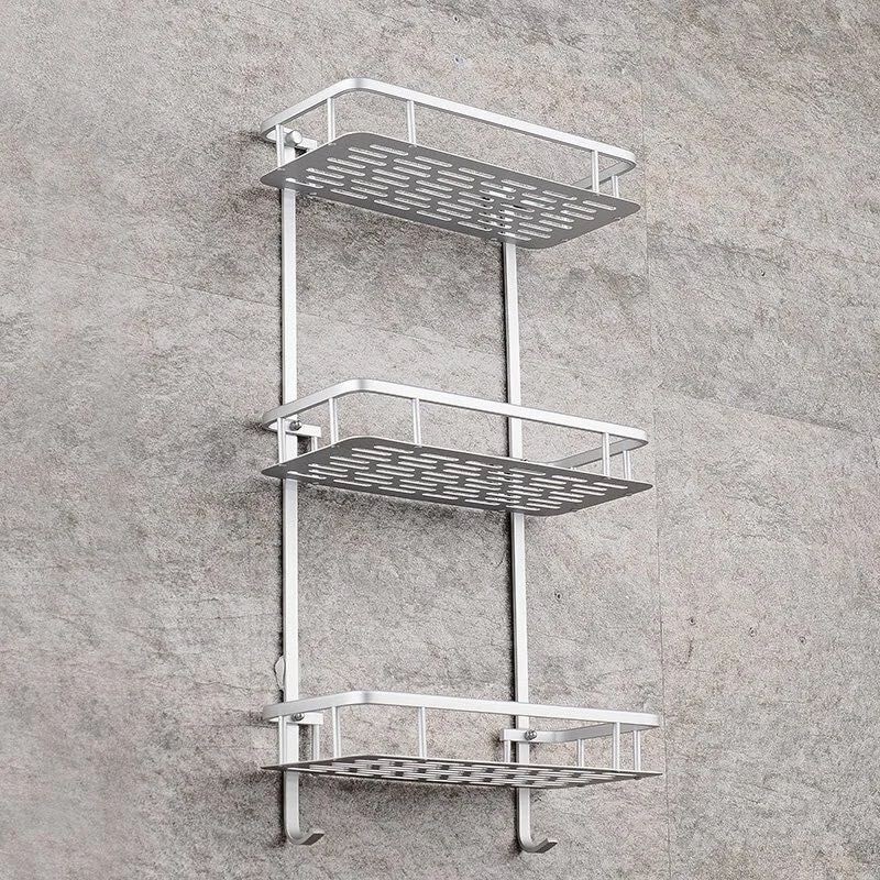 Organizer In Metallo 3 Ripiani Mensole Fissaggio Parete Bagno Doccia reb