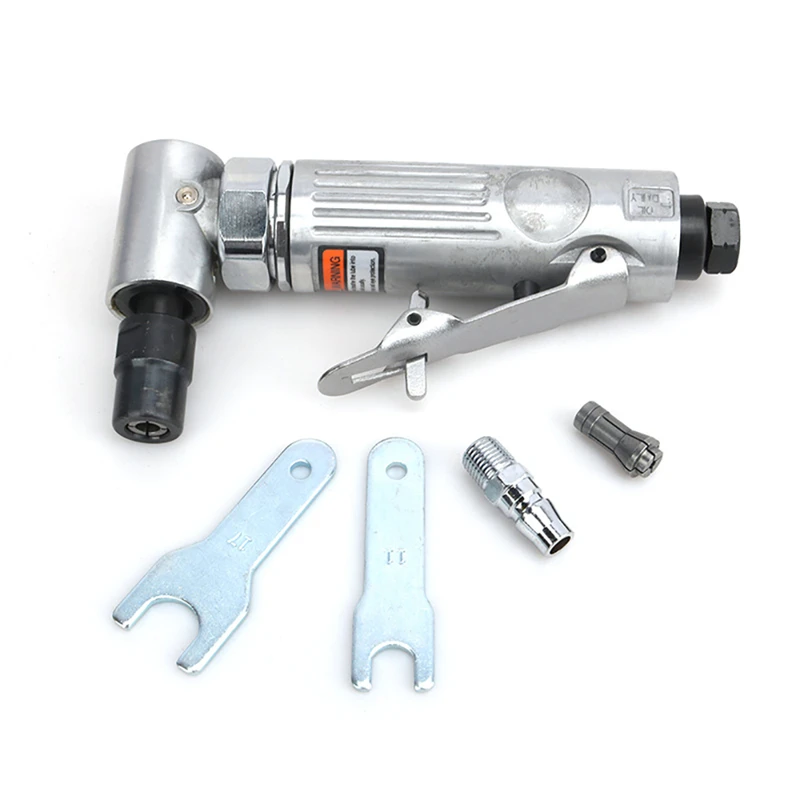 1/4" Air Angle Die Grinder 90° Pneumatic Polisher Engraving Grinding Tool Kit