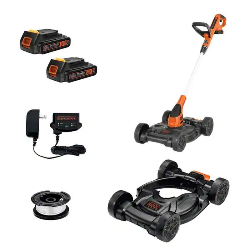 BLACK+DECKER 12 In. 20V MAX Li-Ion Cordless 3-In-1 String Trimmer/Edger/Mower
