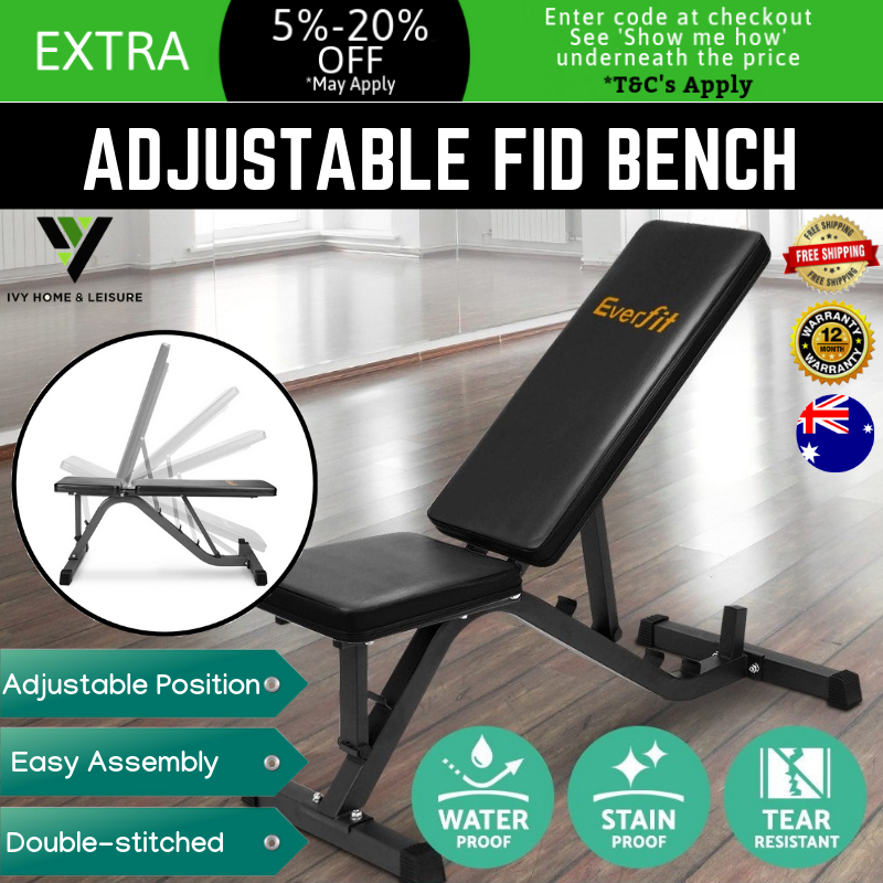Adjustable Fid Weight Bench Press Flat Incline Decline Fitness Gym