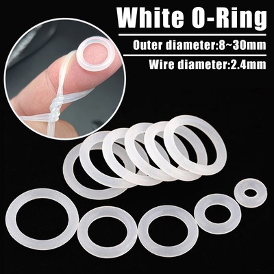 Food Grade O-Ring 2.4 mm Cross Section Clear Silicone Rubber O Rings O.D 8~30mm