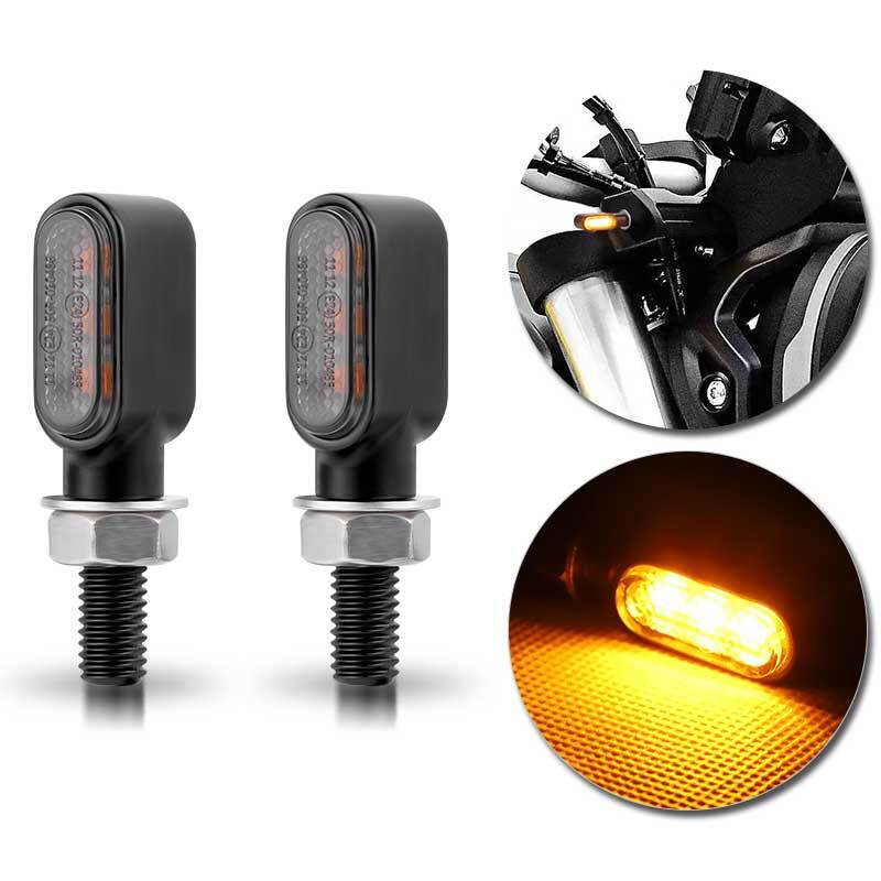 Black Motorcycle LED Mini Turn Signals Light Blinker Amber F