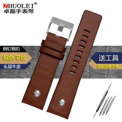 Men Leather Watch Strap Fit For Diesel DZ7257 DZ4323 DZ7348 DZ7313 DZ7312 DZ4318