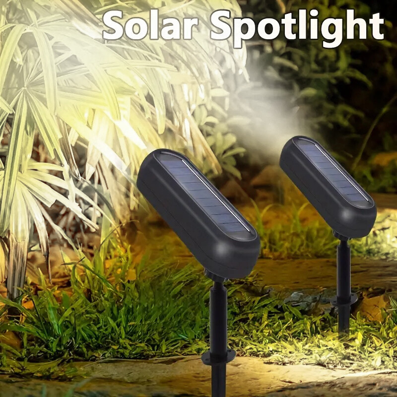 4X Bright Solar Powered LED Spotlight Waterproof Outdoor Yard Garden Spot Lights