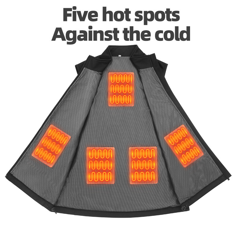 ROCKBROS WinterCycling Electric Heated Vest USB Jacket Thermal Coat Washable Men