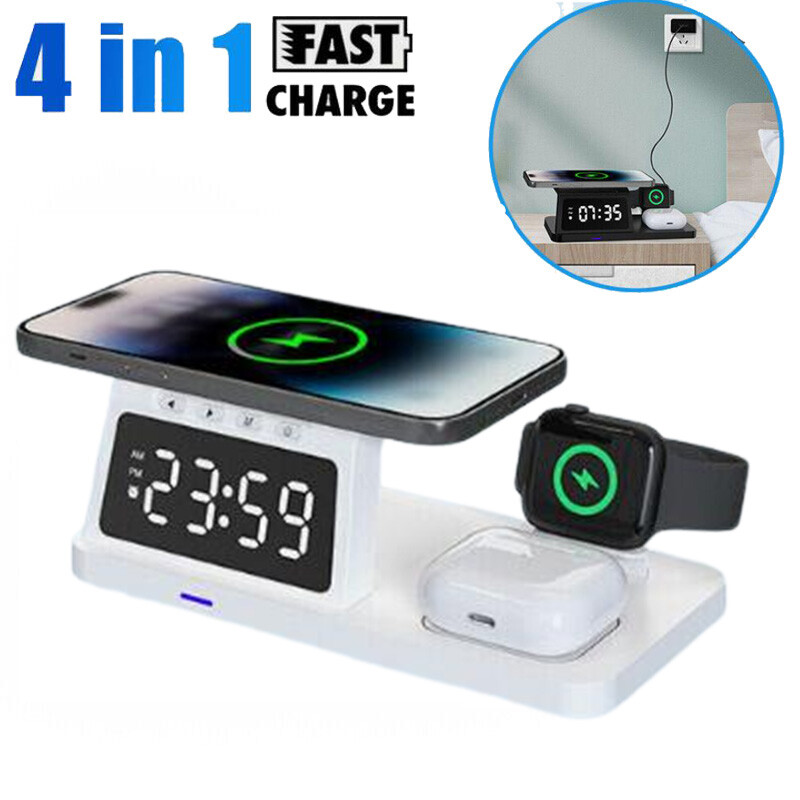 Fast Wireless Charger Station Dock 4in1 For Apple Watch iPho