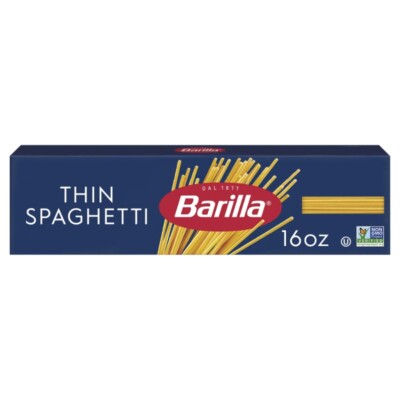 (5 pack) Classic Non-GMO, Kosher Certified Thin Spaghetti Pasta Noodles, 16 oz