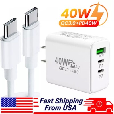 For iPhone 15 14 13 12 11 40W Fast Charger Block USB Type C Wall Power Adapter