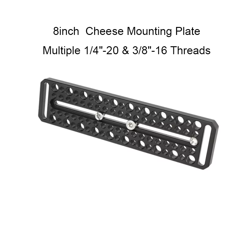 Switching Plate Camera Mounting Cheese Plate With Multiple 1/4"-20 & 3/8"-16 Thr