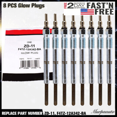 8 PCS ZD-11 F4TZ-12A342-BA Glow Plugs fits Motorcraft diesel F250 E350 7.3L V8