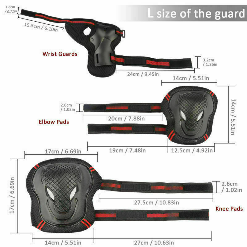 Adult Wrist Elbow Knee Pads Skateboard Roller Skate Bike Protective Gear Guard