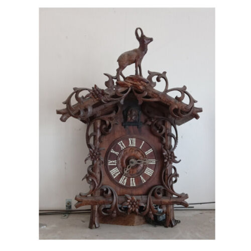 Rare Vintage  Black Forest Cuckoo G& H Wall 30-Hour Striking Clock ca. 1880