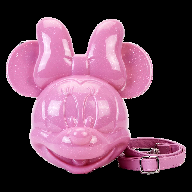 Disney100 Exclusive Minnie Mouse Classic Glitter Figural Crossbody Bag NWT