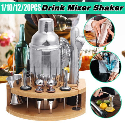 1/12-tlg Edelstahl Cocktail Shaker Set Cocktailset Mixer 750ml Bar Barkeeper