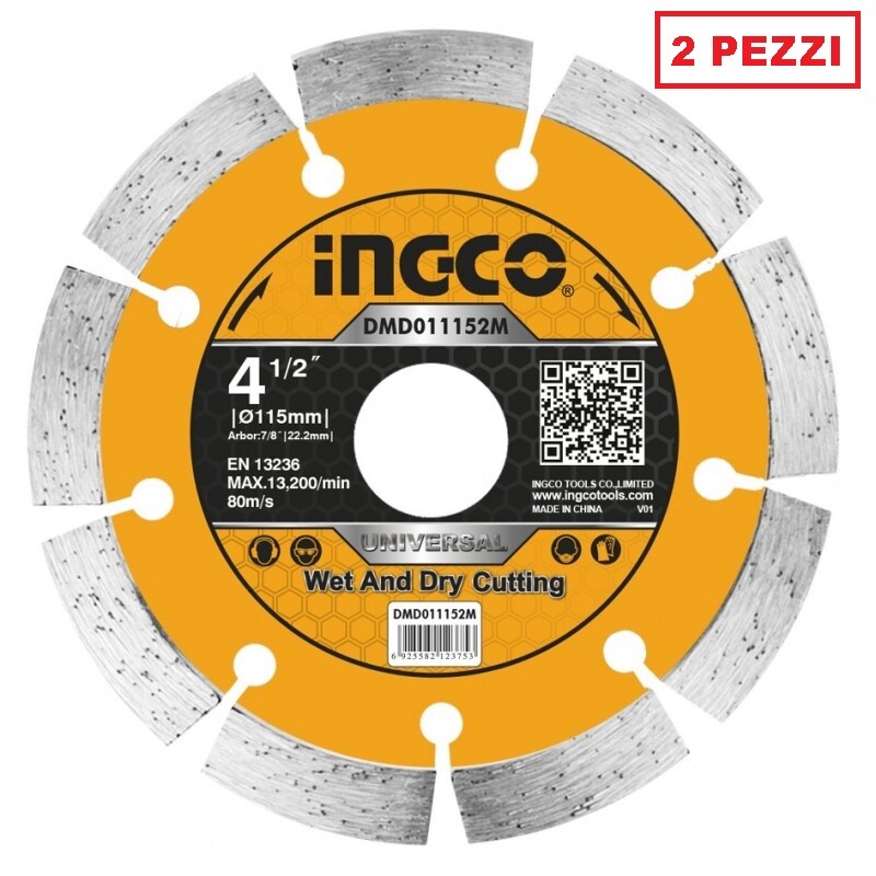 2x DISCO DIAMANTATO Ø 115 mm PER PIASTRELLE GRANITO MARMO PIETRA MATTONI INGCO