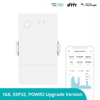 1-4PCS SONOFF POW Origin 16A Wifi Smart Power Meter Switch With Power Monitor Su