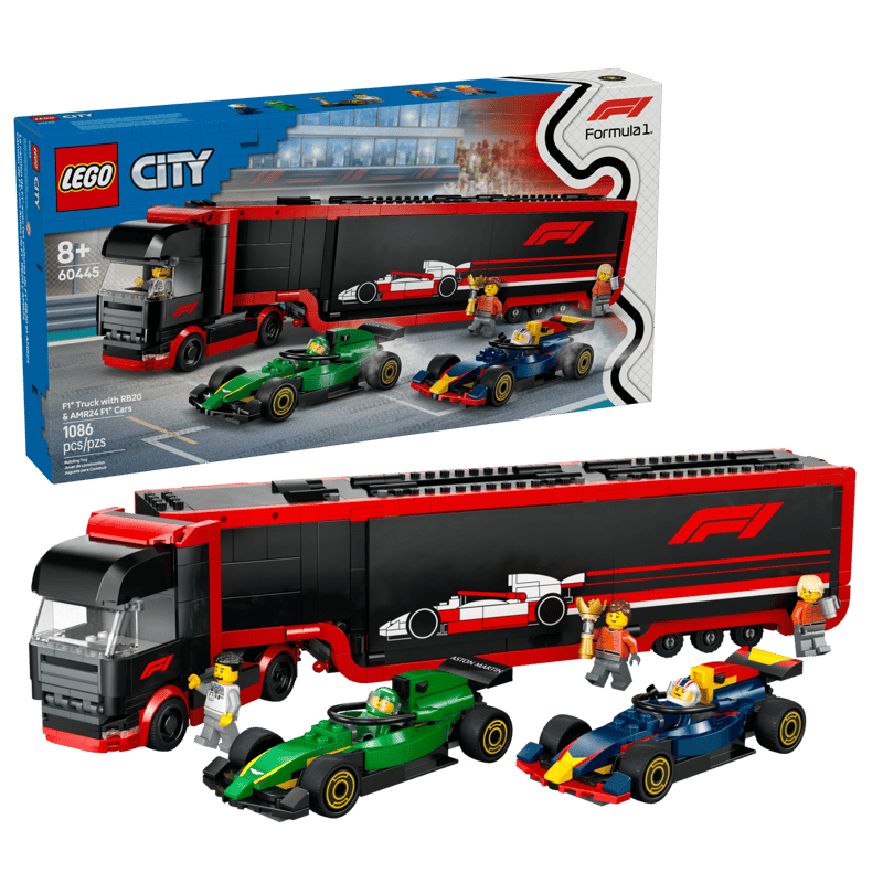 Lego City F1 Truck with RB20 & AMR24 F1 Cars / 60445 / 1086 pcs / Express