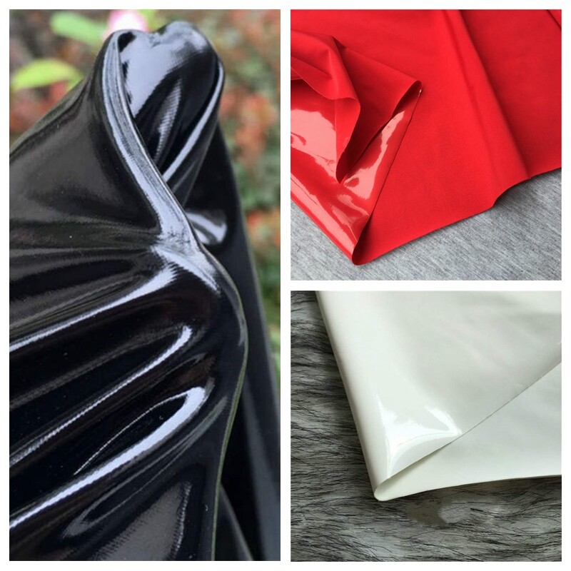 Elastic Faux Leather Fabric Shiny Wet Look Stretch Material Cloth Upholstery