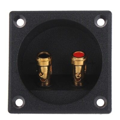 Speaker Box Terminal Square Screw Mount Push Plug Cup Connector Subwoofer Gold