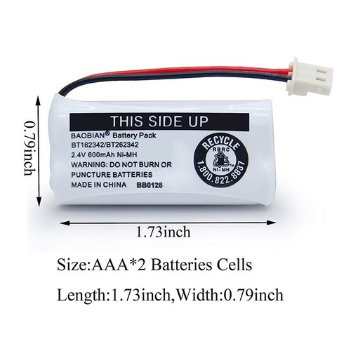 4x BT1623421/BT262342/BT166342 Battery For Vtech 2.4V for AT&T Cordless Phone
