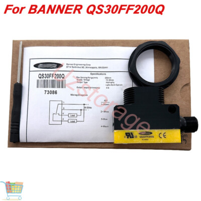 New in Box 10-30VDC 200mm Photoelectric Sensor Switch For BANNER QS30FF200Q