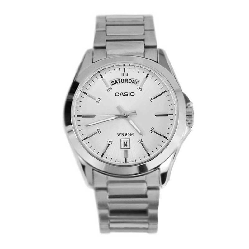 Orologio Da Polso CASIO MTP-1370D-7A1VDF Analogico Uomo Acciaio Data Silver lac