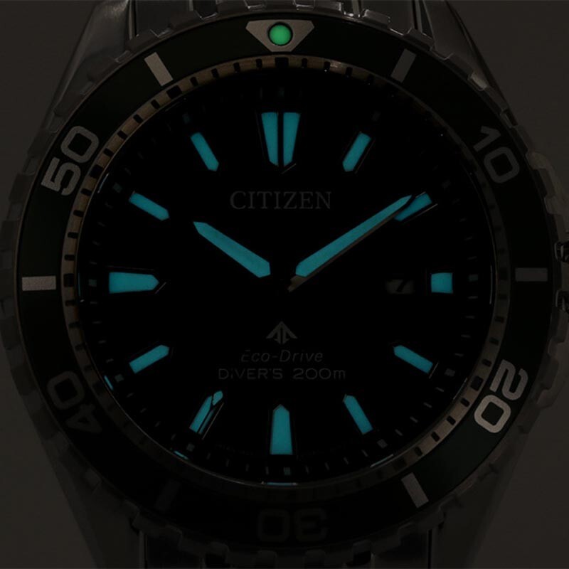 Pre-owned Citizen Promaster Marine Bn0199-53x Green Dial Eco-drive Diver 200m Men Watch