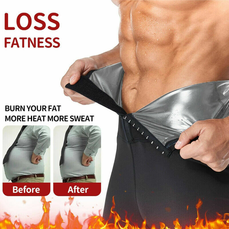 Men Workout Sauna Sweat Pants Hot Thermo High Waist Compression Shorts Shapers