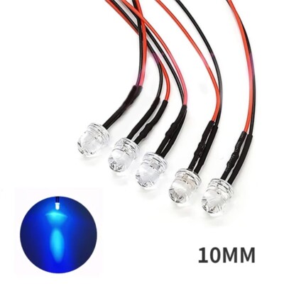 Small LED Light Clear Bulb Round Top Indicator PCB Attached Pre-Wired 5V-12V DC
