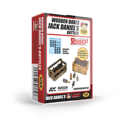Jack Daniel's Wooden Boxes and Clear Resin Bottle Kit - Terrain &amp; Scenery