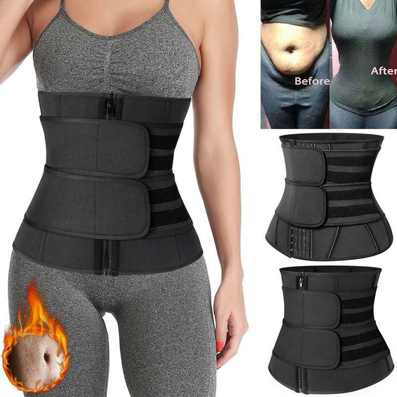 Waist Trainer Cincher Sweat Body Shaper Double Belt Long Torso Tummy Trimmer