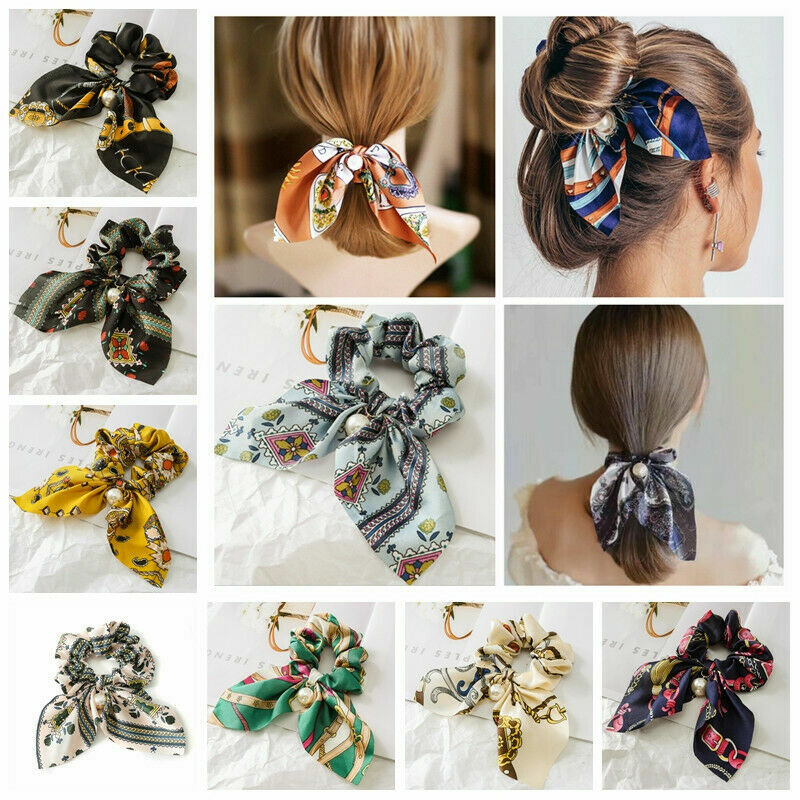 Haarschmuck-Set Mit Blumen-Chiffon – 5x Haargummis Mit Schleifen & Bändern Für Stylische Frisuren