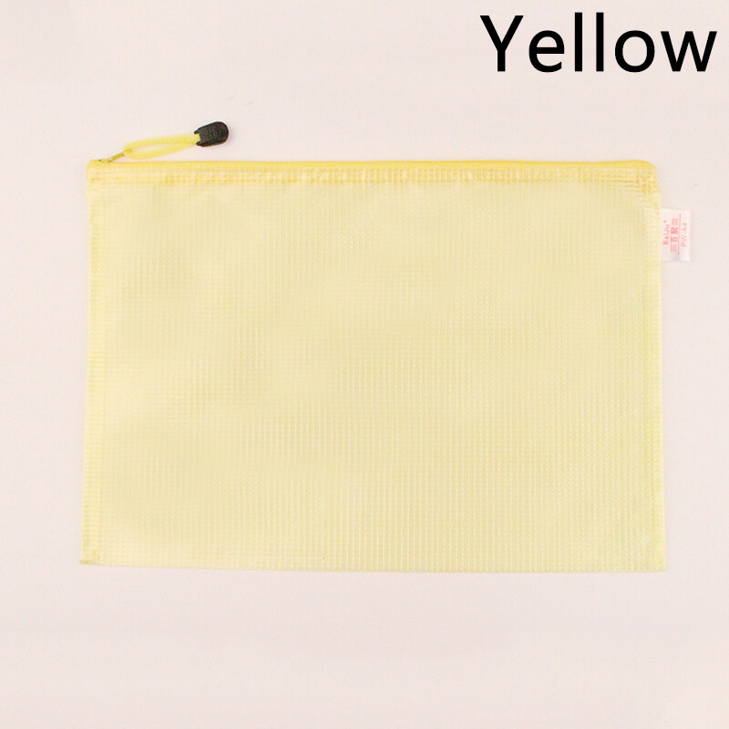 1PC A3/A4/A5/A6 PVC Mesh Zipper Pouch Document Bag Zip File Folders
