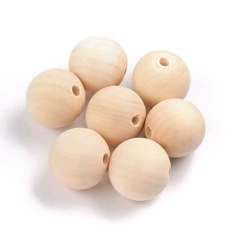 ★ Holzperlen Holzkugeln Natur Buche Perlen Kugeln Holz 8/10/12/14/16/18/20mm ★
