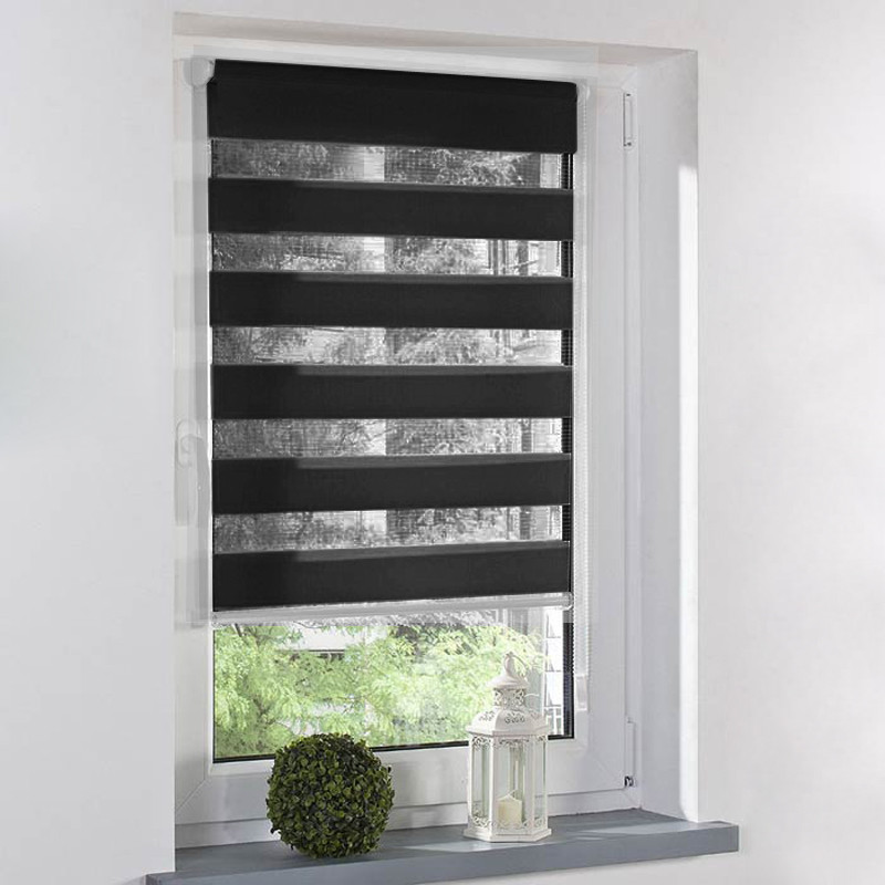 60*120cm Fensterrollo Seitenzug Klemmfix Duo Doppelrollo Klemmrollo