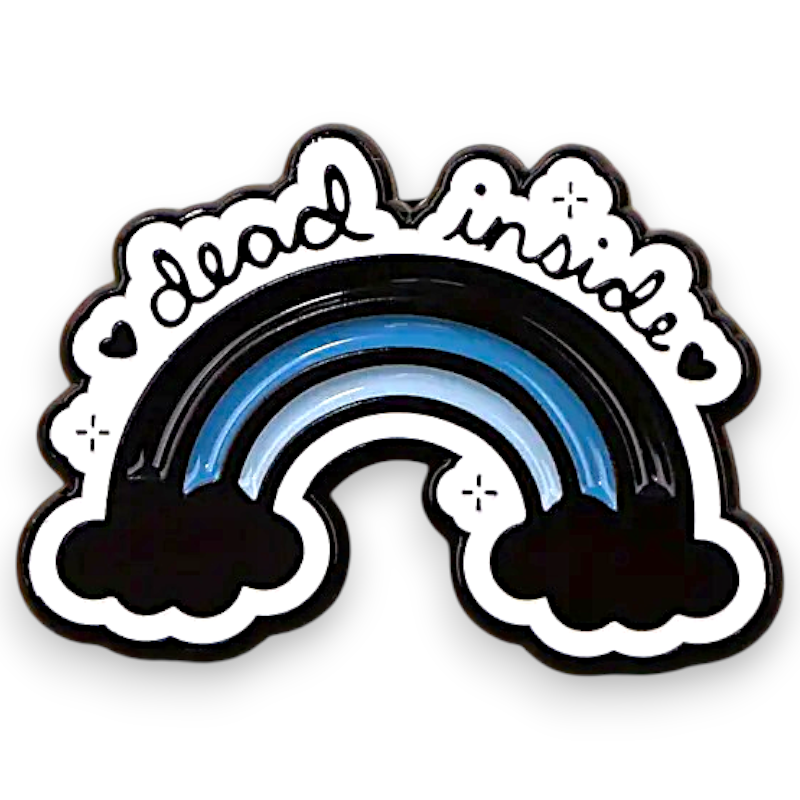 Dead Inside Rainbow Enamel Pin Emo Goth Sarcastic Badge Gift