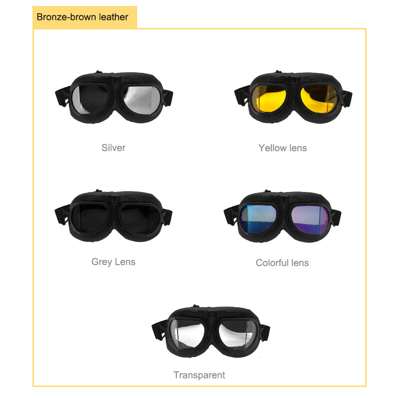 Retro Vintage Aviator Pilot Motorcycle Cruiser Scooter Biker Goggles For BMW