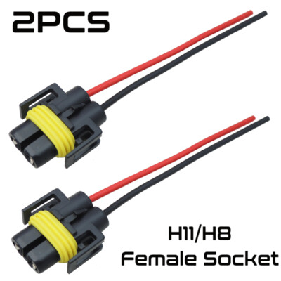 2pcs H11 H8 H9 Female Разъем ПРОТИВОТУМАННЫХ Lights Проводки Pigtail моток Socket Adapter