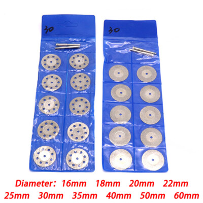 16-60 mm Diamond Cutting Discs Wheel Saw Blades Set+Drill Bit For Dremel Rotary