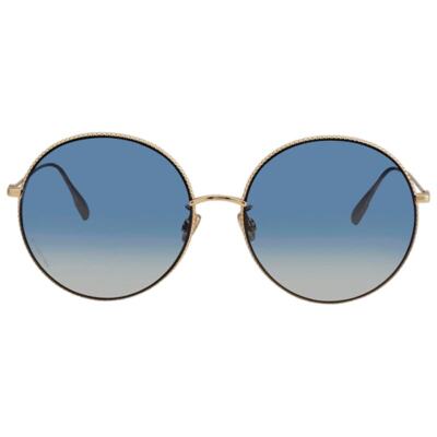 Dior “Society 2F” Circle Sunglasses w/ Studded Gold Frames