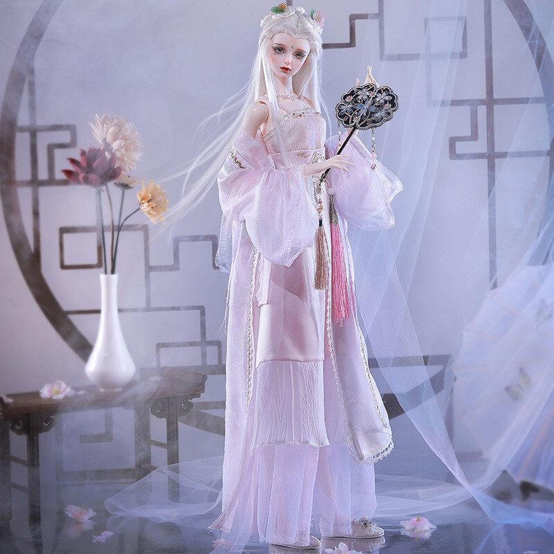 WY349 BJD ドール 衣装 漢服 中華風 紫蝶 4点セット ハンドメイド WY349 BJD ドール 衣装 漢服 中華風 紫蝶 4点セット ハンドメイド