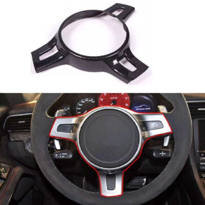 Carbon Fiber Car Steering Wheel Trim For Panamera 911 981 Boxster Cayman Cayenne