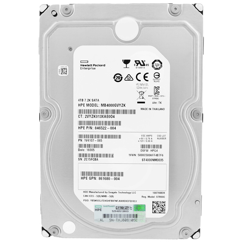 【3台セット】HPE MB4000GVYZK 4TB SATA HDD Amazon.com: Genuine MB4000GVYZK 4TB SATA 6G 7.2K LFF SC HDD