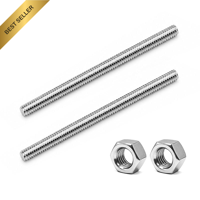 2Pcs M6 Fully Threaded Rod Stainless Steel (M6X200)