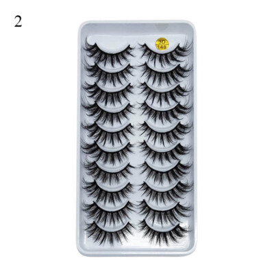 10Pairs  Mink Natural False Eyelashes Short Thick 3D Fake Eye Lashes Makeup